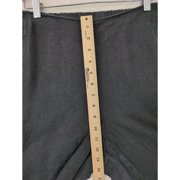 J Jill Love Linen Cropped Wide Leg Pants Womens XL Black Pull On Capsule Travel - Picture 9 of 11